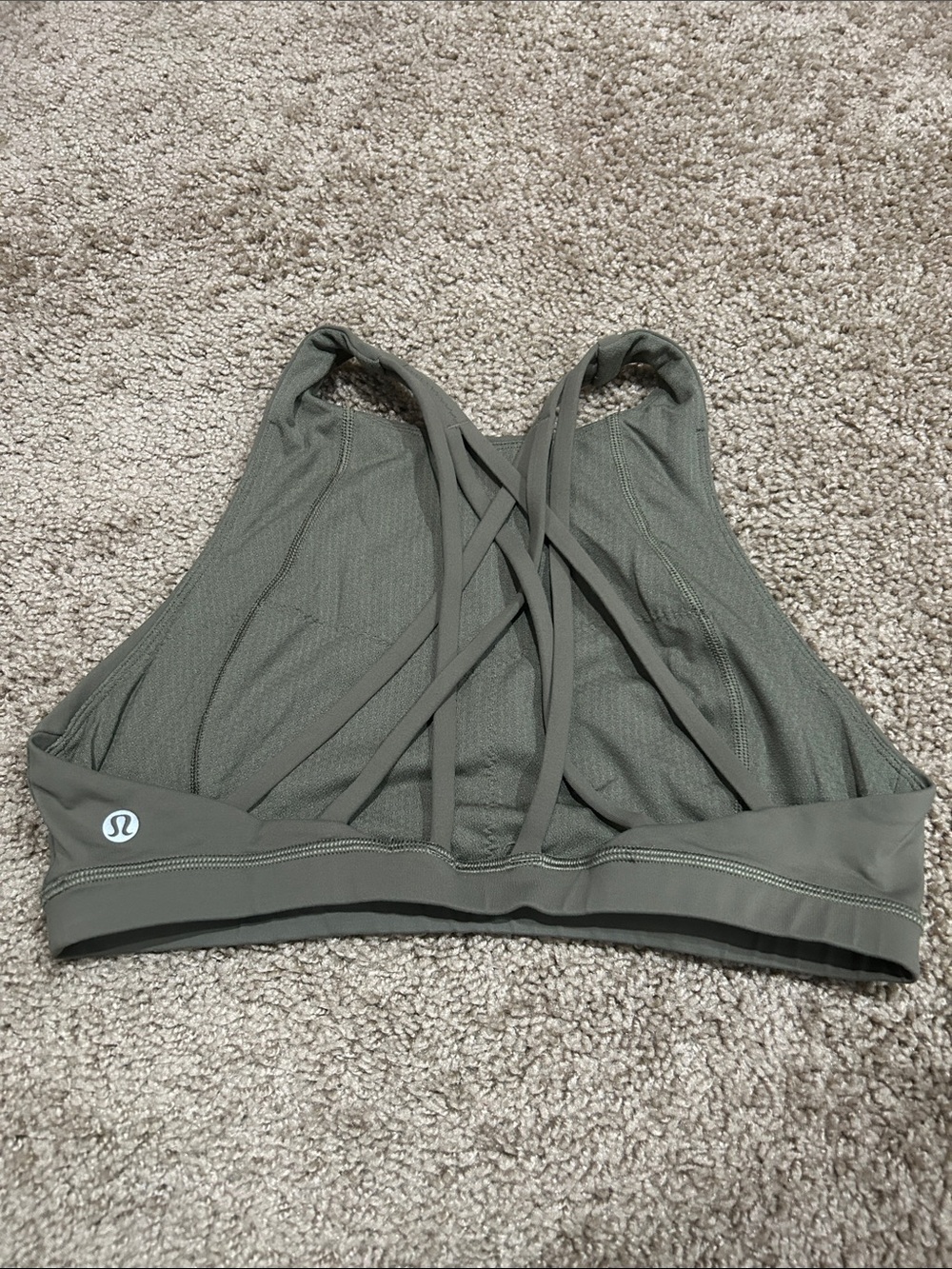 lululemon athletica Olive Green High-Neck Sports Bra - Picture 3 of 5